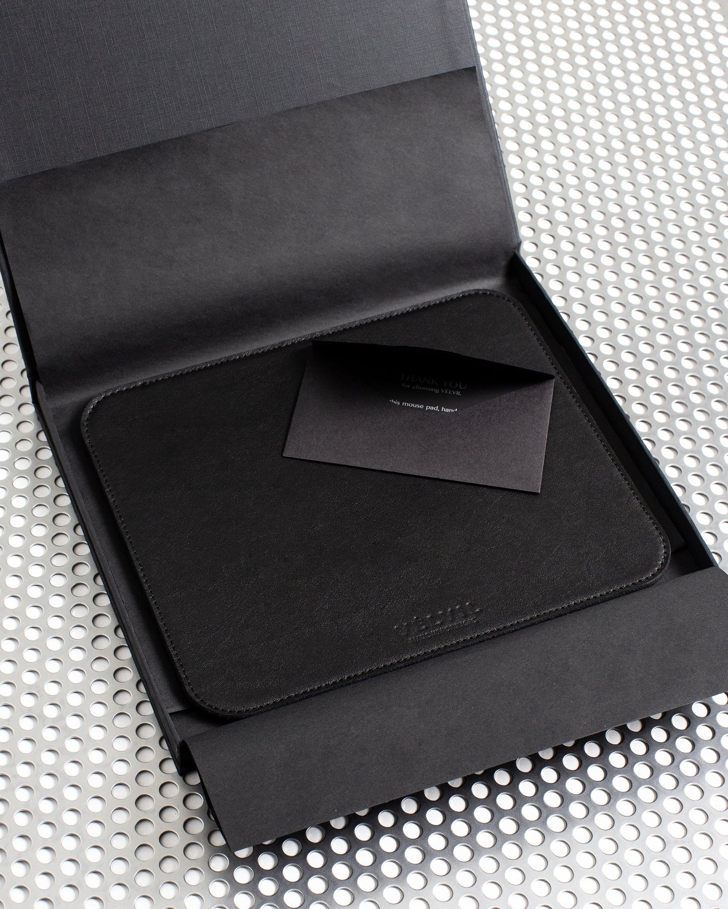 Black leather mouse pad with premium gift box