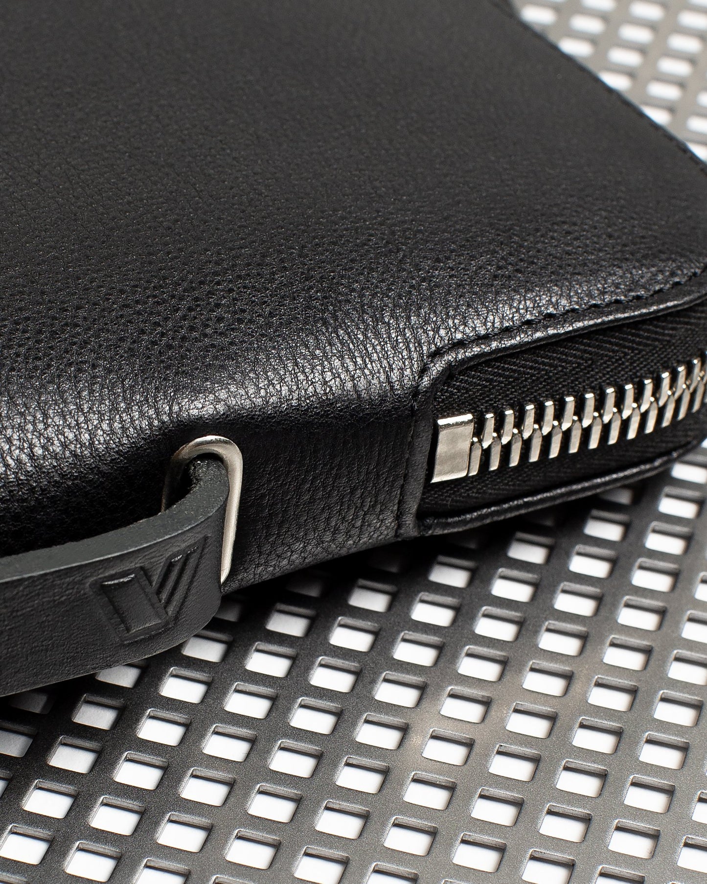 Black leather dual racket table tennis case