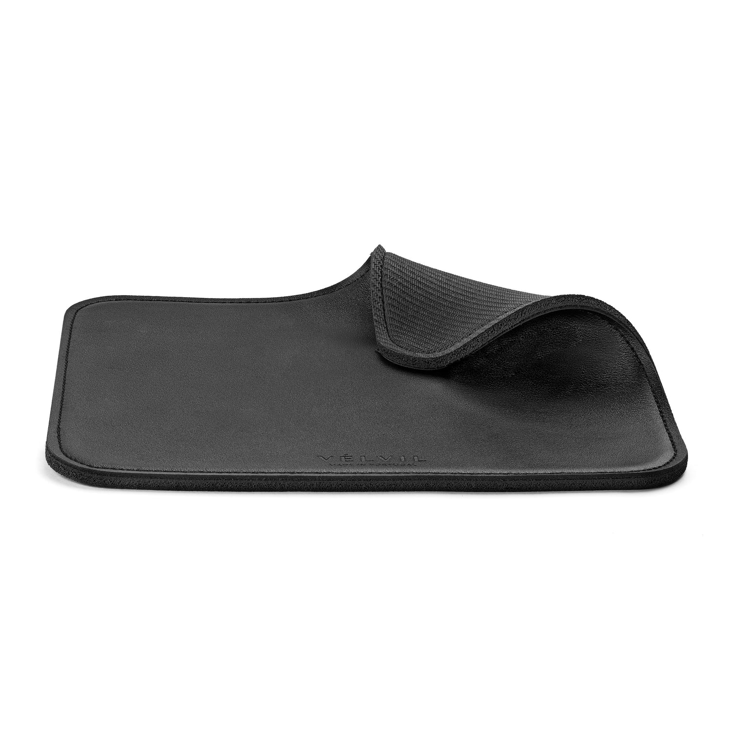 Leather mouse pad with soft rubber base